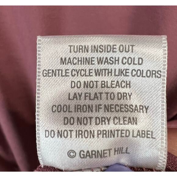 Garnet Hill Tunic Top Women M Burgundy Batwing Stretch Relaxed Feminine NEW - Picture 15 of 16